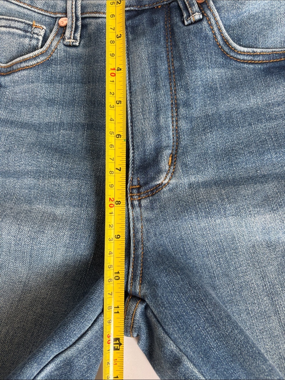 Judy Blue High Waist Slim Boot Cut unfinished hem 5 pocket zip close blue jean - Picture 12 of 16